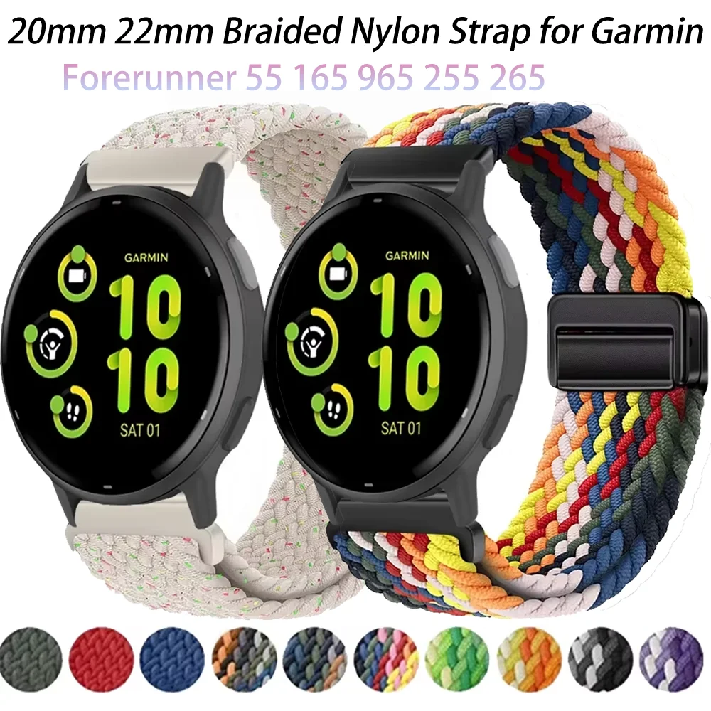 Braided Nylon Magnetic Bracelet Band - 20mm & 22mm Straps