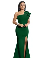 New Summer One Shoulder Split Sexy Dress sleeveless Sloping Shoulders Dresses - Image 3
