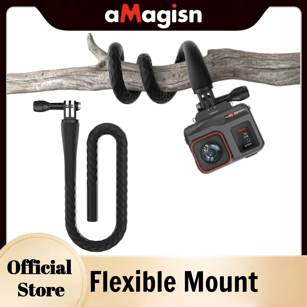 aMagisn Flexible Mount for Action Camera，Bendable Selfie Stick for Gopro Hero Insta360 Ace Pro X4 X3 Osmo Camera Accessories