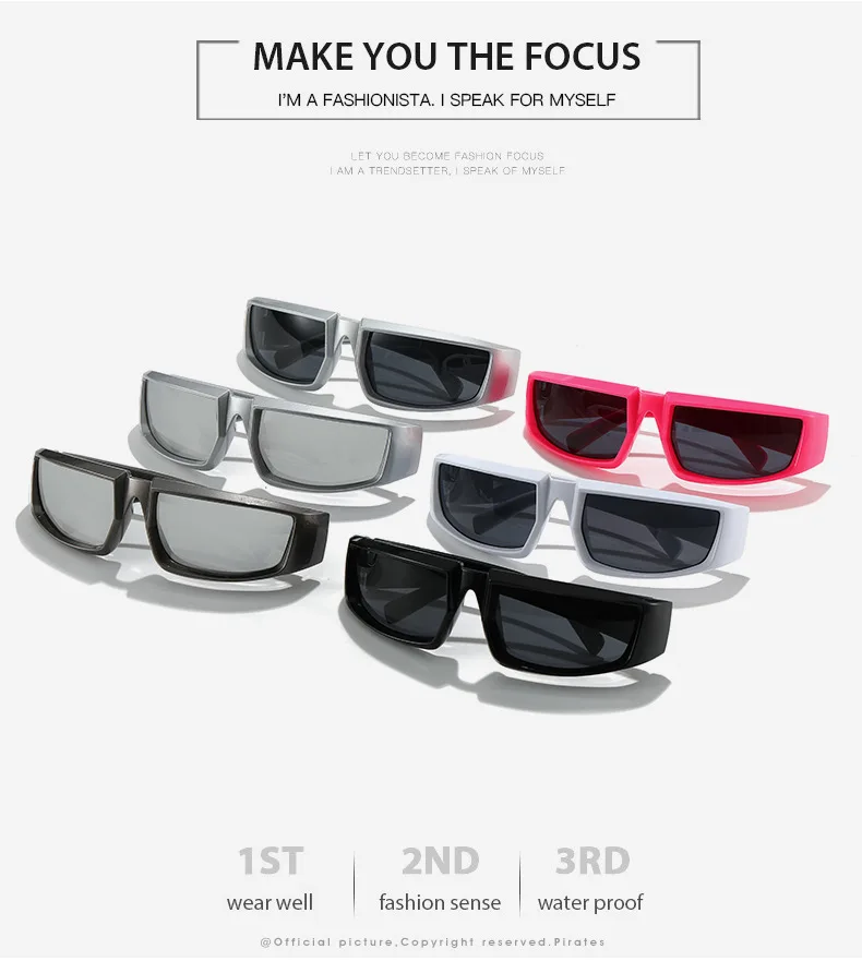 Radfahren Sport Steampunk Sonnenbrille 2023 Frauen Punk Goggle Marke Designer Sonnenbrille Männer Sier Spiegel Shades Reiten_voghion.com