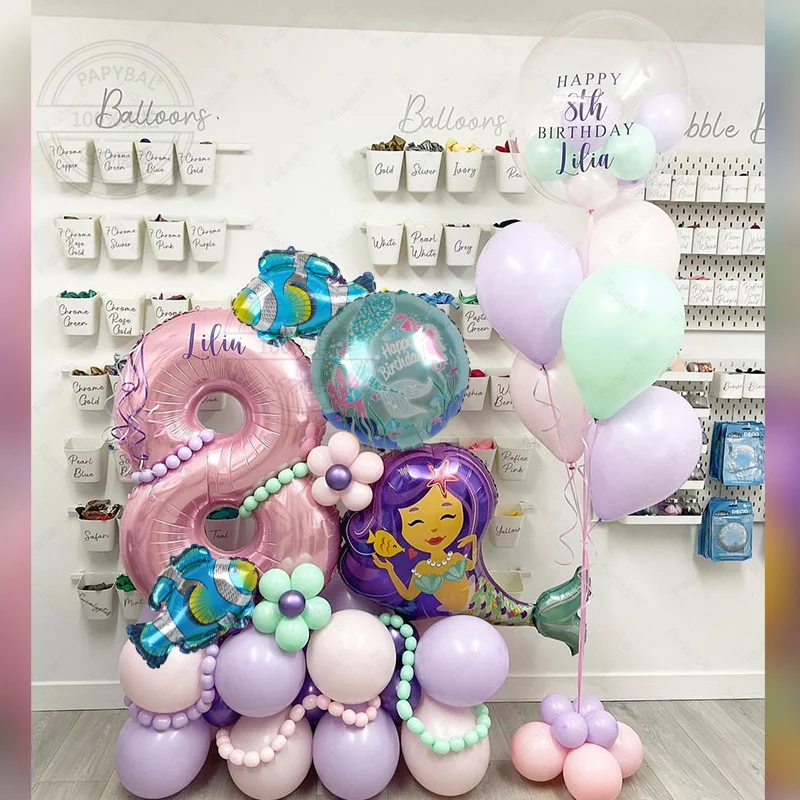 

64 шт., фольгированные воздушные шары с изображением героев мультфильма «Подводный мир»