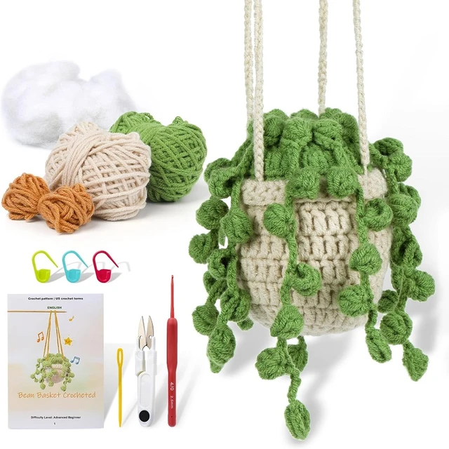 LMDZ Crochet Kit for Beginners 1/2/3Pcs Leaf Potted Plant Crochet Starter  Kit with Complete