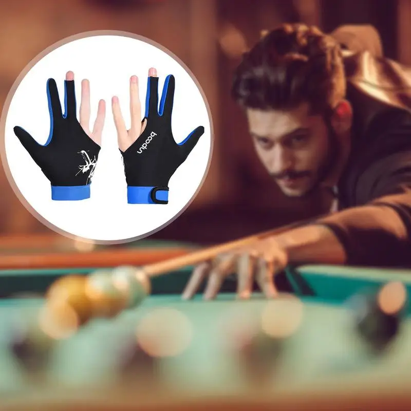 Billiard Gloves Left Hand Workout Gloves Comfortable Thin Slip Adjustable Durable Double Stitched 3 Finger Predator Pool billiard gloves