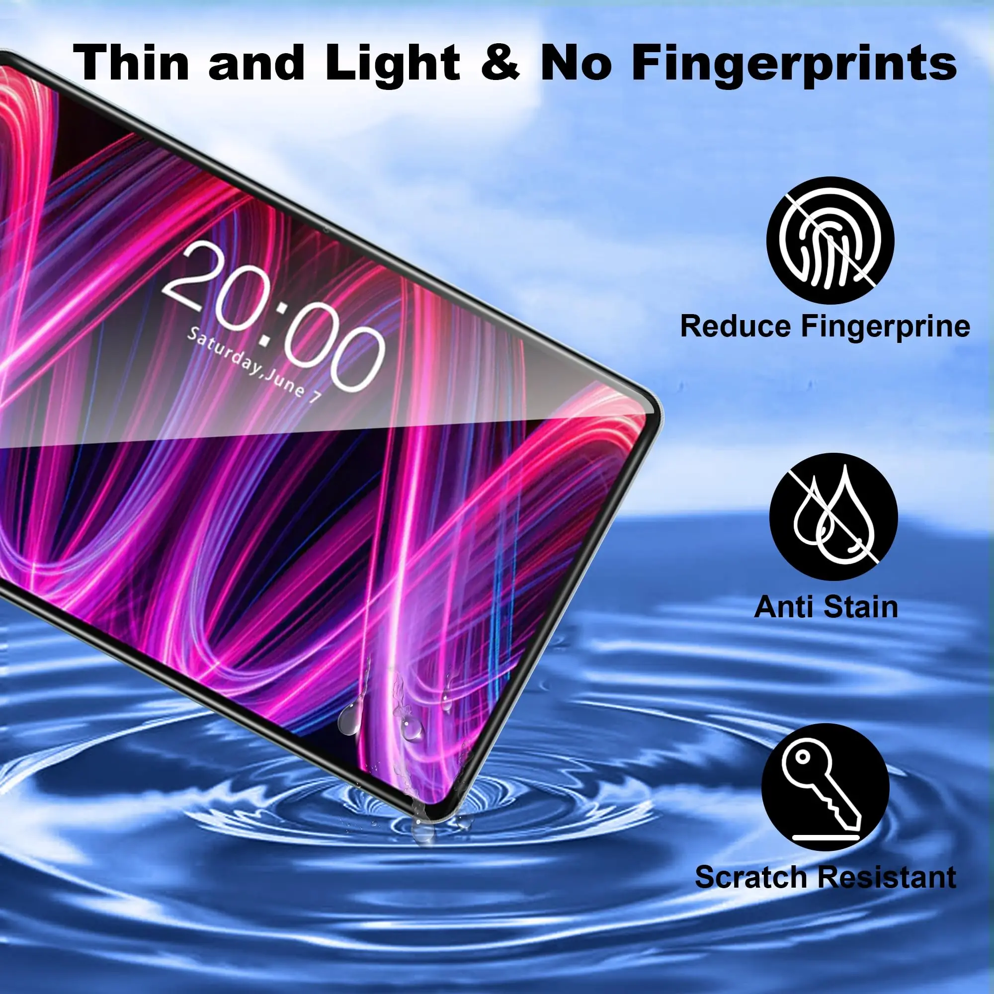 For Teclast T60 Plus (12 inch) 2024 Screen Protector, 9H Tempered Glass Film, Anti Fingerprints,No Bubbles Anti-Scratch 5