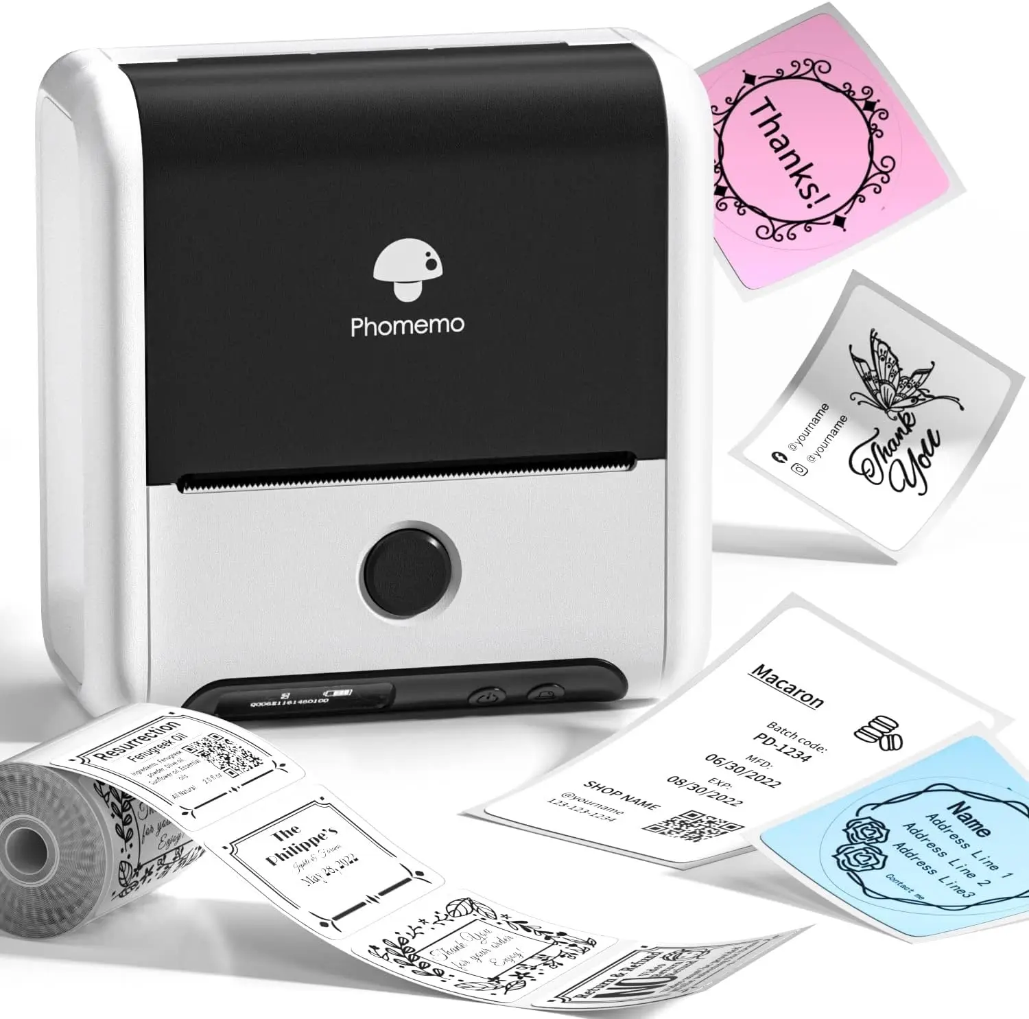 

Phomemo M200 3-дюймовый производитель этикеток-80-миллиметровый термальный фотоэлемент, принтер этикеток штрих-кодов для малого бизнеса, одежды