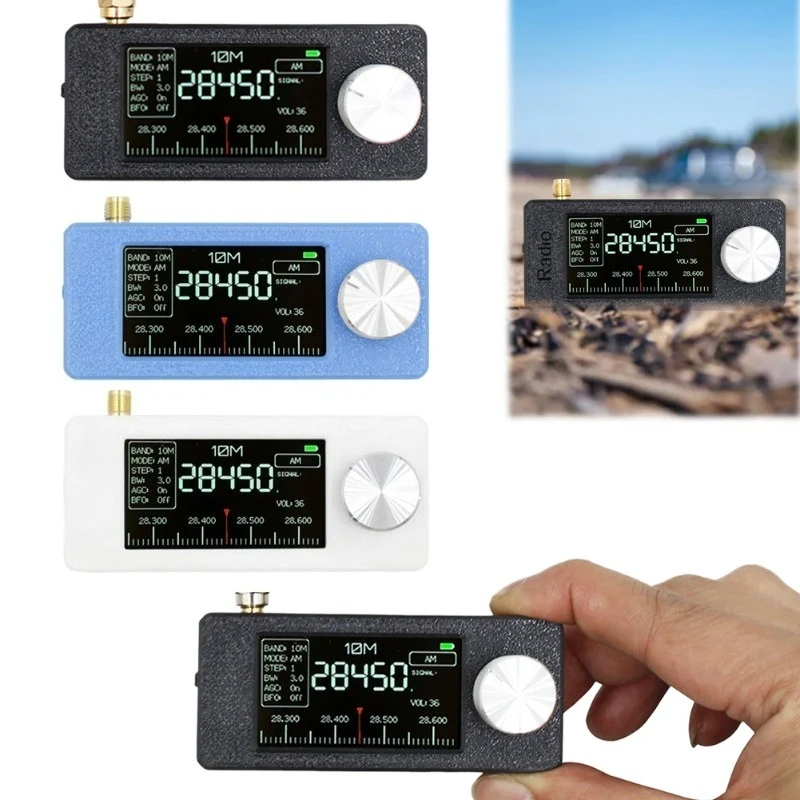 휴대용 라디오 0.5-108 MHz LSB USB AM FM 미니 포켓형 노인용 라디오 2피스 안테나 IPS 화면 디스플레이