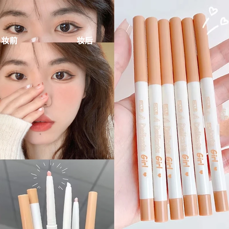 Brown Lying Silkworm Eyeliner Pen Ultra Thin Smooth Lower Eyelash Eyes Liner Pencils Matte Glitter Waterproof Eye Makeup Tools
