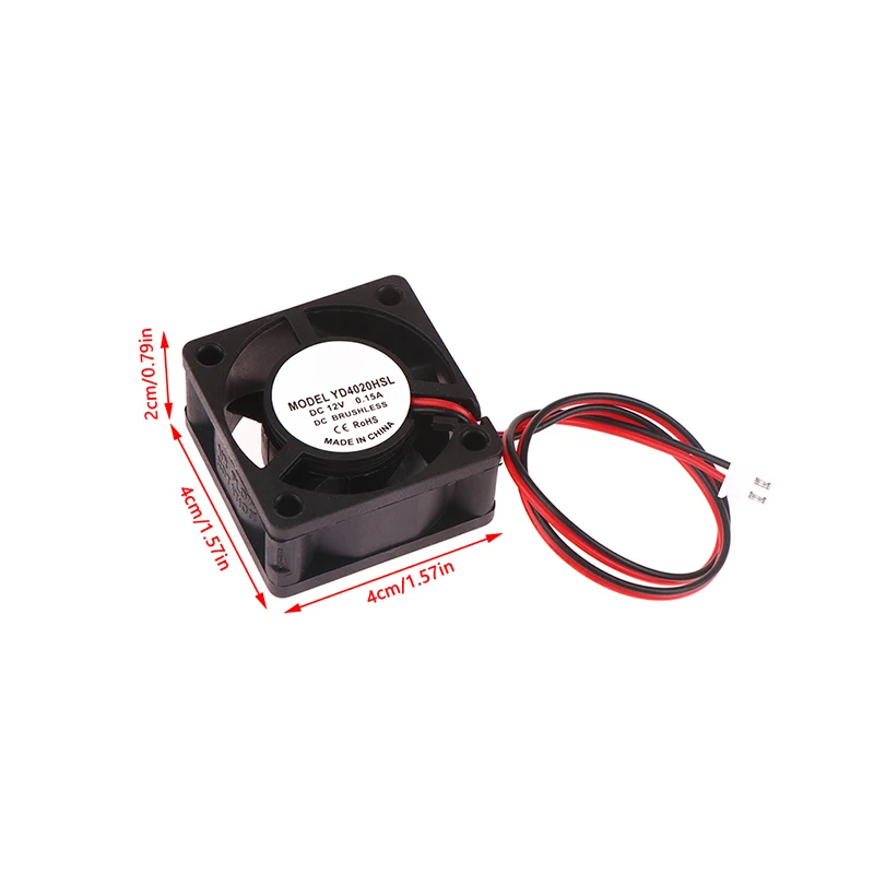 컴퓨터 CPU 쿨러 미니 냉각 팬, 엔더 3 CR10 3D 프린터용 소형 배기 팬, 2 핀 DC4020, DC 5V, 12V, 24V, 40mm, 40x40x20, 1 개