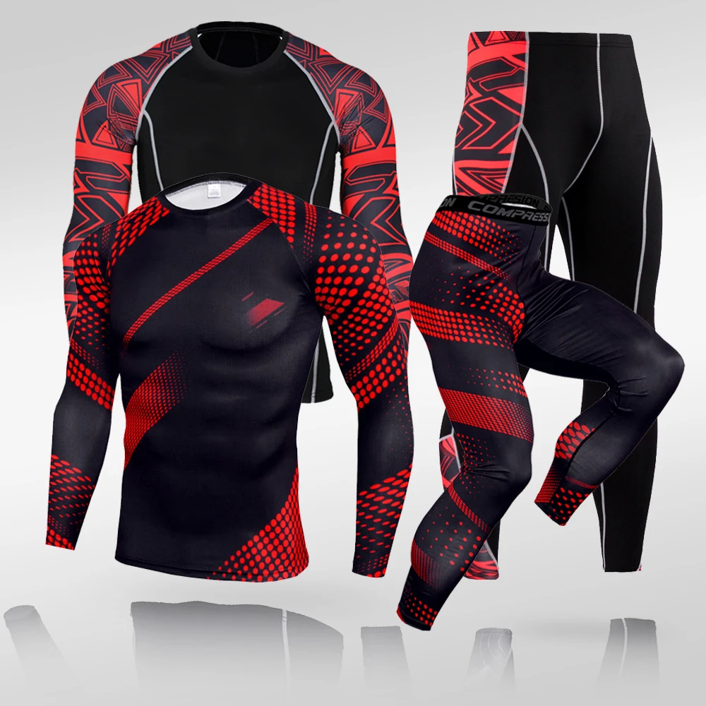 Men’s Compression Sportswear Suits Gym Tights Training Clothes Workout