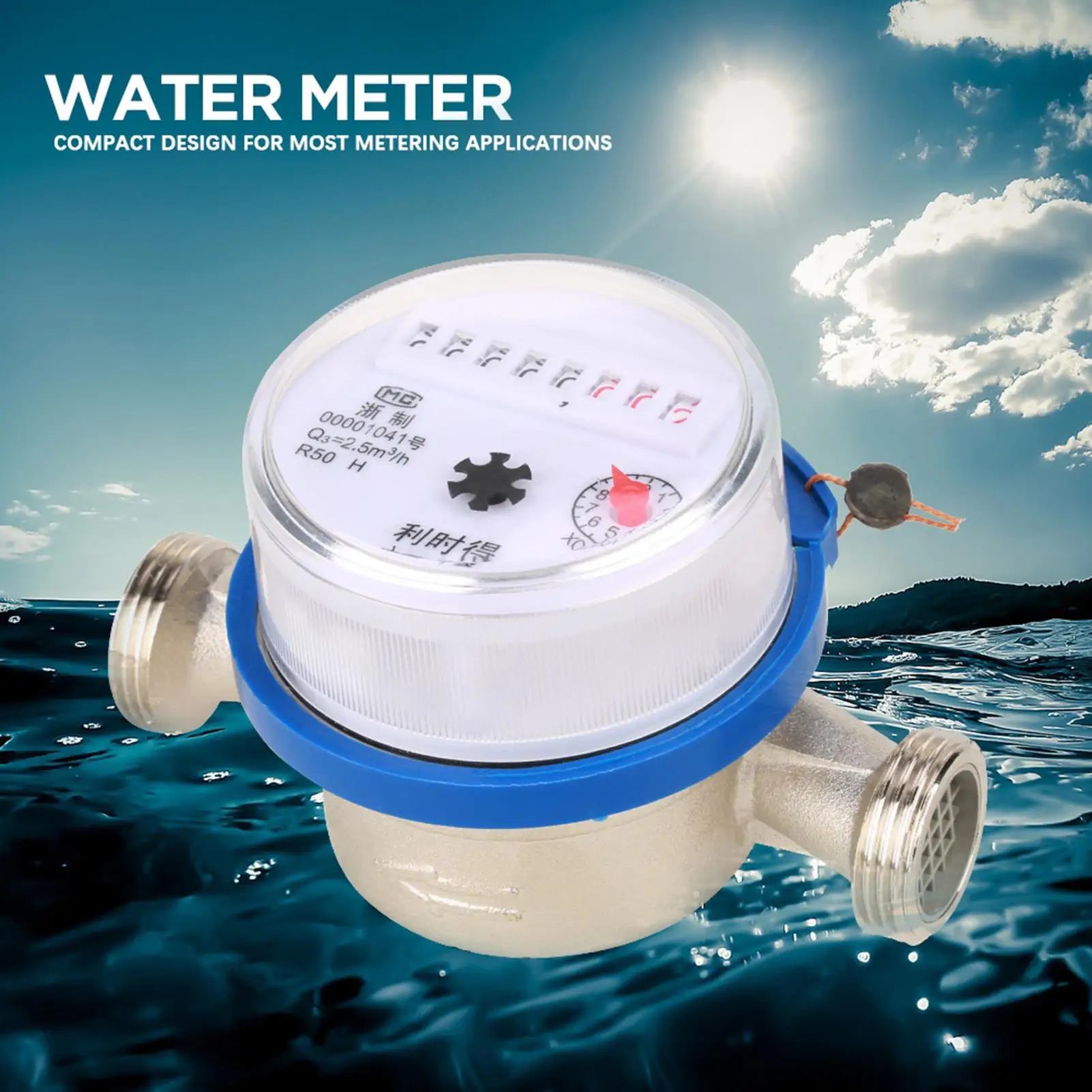 15mm 1/2 Digital Garden Water Meter-Plastic Cold Water Flow Gauge, Household Liquid Measuring Tool