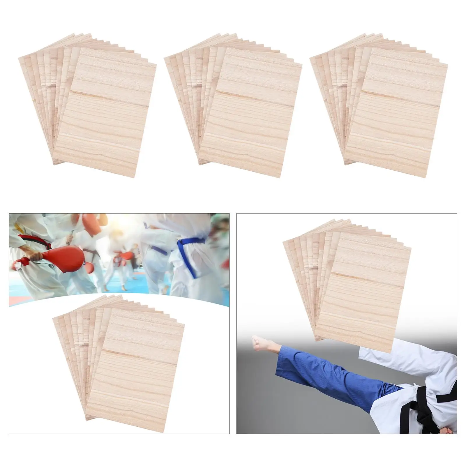 10 Pieces Wood Breaking Board Hitting Portable Wood Taekwondo Breaking Board