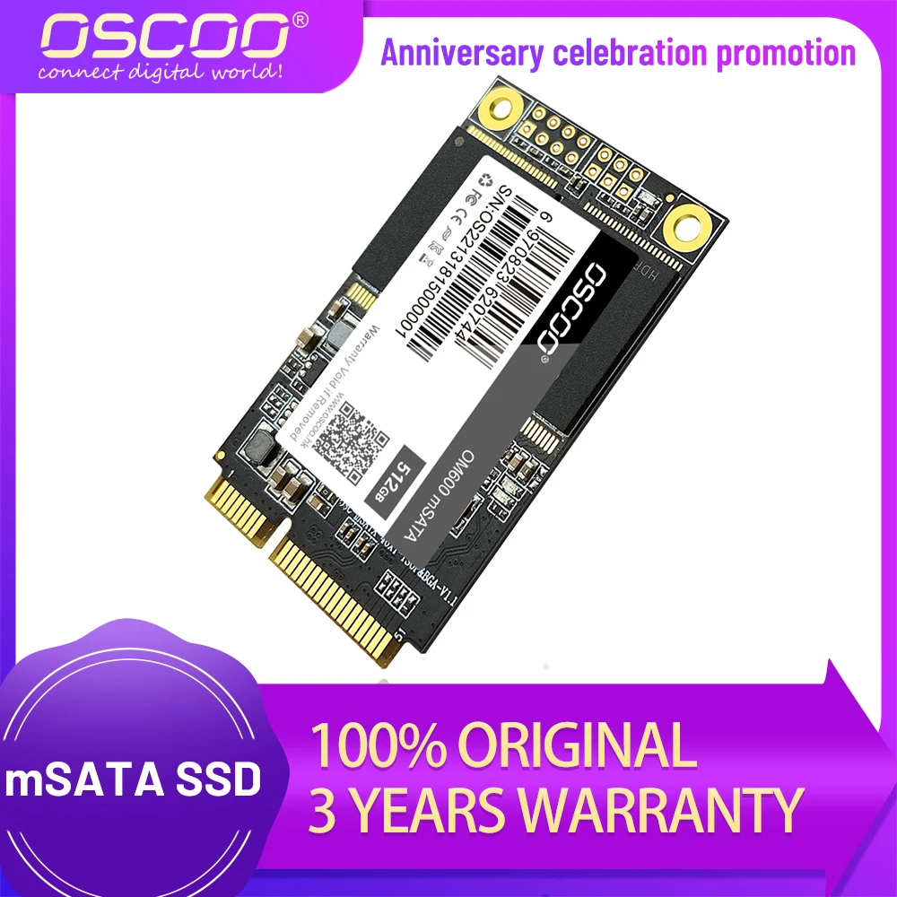 Твердотельный накопитель OSCOO MSATA 128 ГБ 256 512 жесткий диск SATA III для Windows ноутбука