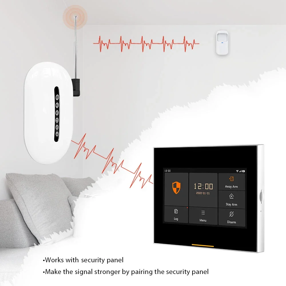 ACJ 433MHz Signal Extender Strong Signal Antenna Long Range Booster Barrier-free Through Walls For Home Alarm Security System