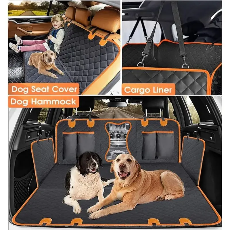 Hard Bottom Dog Car Seat Cover Car Back Seat Extender Dogs Waterproof Cover for Back Fit for All Cars, dog car seat cover