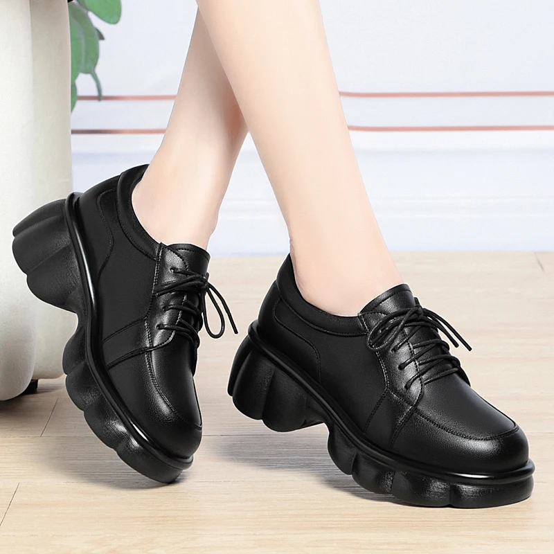 DIMANYU Loafers Women's Platform 2024 Spring New British Style Women's Shoes Genuine Leather Women's Loafers