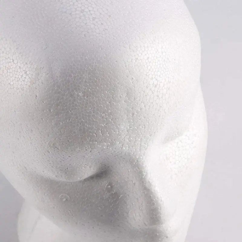 Testa di Manichino in Schiuma per Esposizione Parrucche, Occhiali, Cappelli, Modello di Testa di Manichino Bianco - immagine 6
