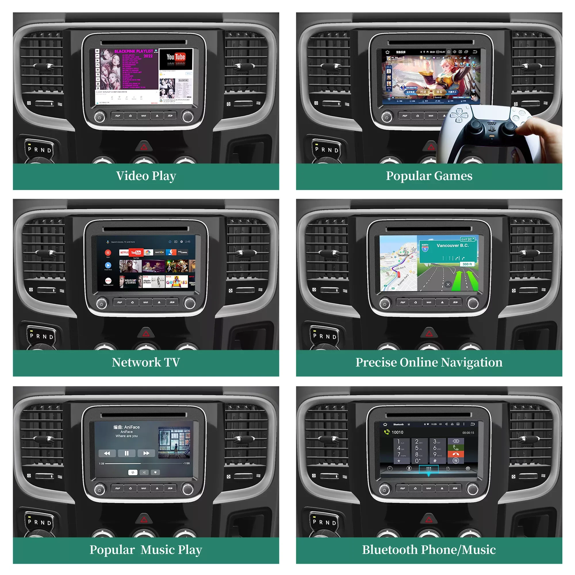 7-Zoll-Upgrade-Touchscreen-Haupteinheit für Jeep Cherokee mit Android 14, kabellosem CarPlay und kabellosem Android Auto – Detail 5