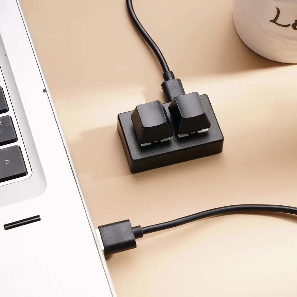 2키 USB 사용자 정의 프로그래밍 가능 매크로 미니 키보드 복사 및 붙여넣기 키패드 포토샵 게임용 키패드 레드 스위치