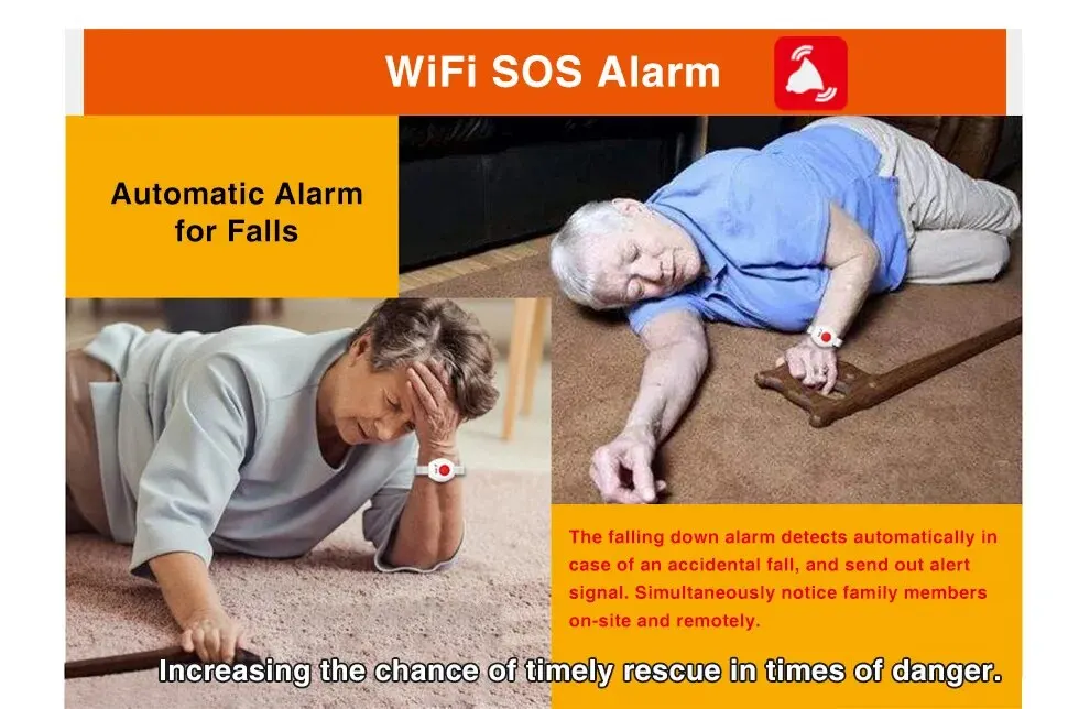 WiFi Panic Button for Elderly Senior Emergency Fall Alert Devices SOS Life Alarm