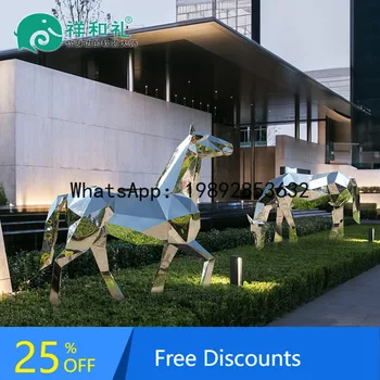 Geometric Horse Head Sculpture