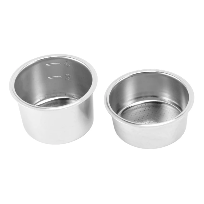 At14 4 Confezioni Da 51Mm 2/4 Filtri Per Tazze, Portafiltro Senza Fondo Cestello Filtro Di Ricambio Per Caffè, Per Delonghi Ec680 Ec685