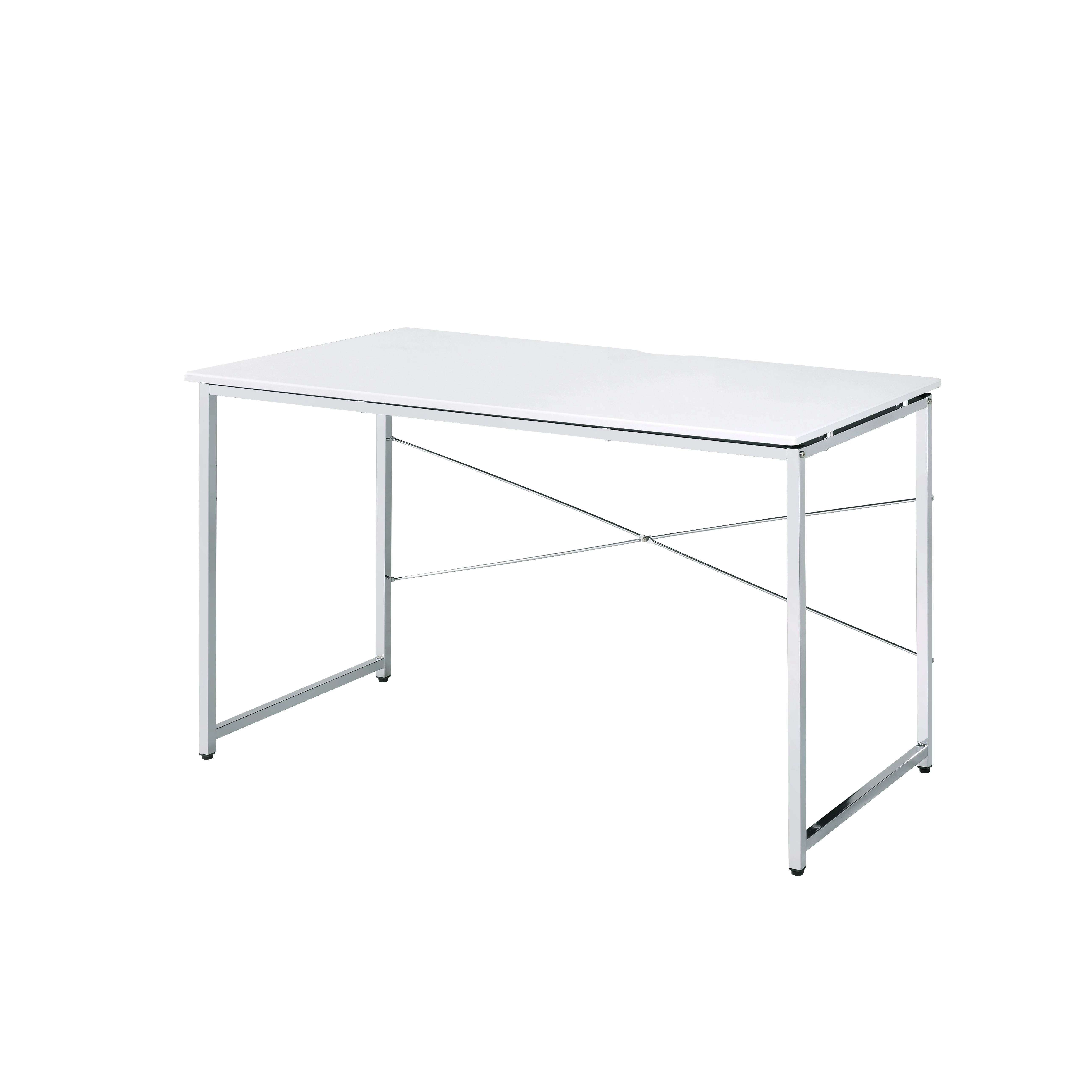 Tennos Writing Desk, White & Chrome Finish 93190