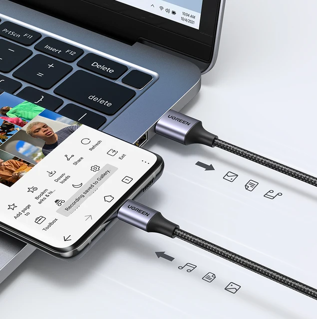 UGREEN Câble USB C Coudé 90 Degrés Charge Rapide 3A Nylon Tressé Compatible  avec Galaxy S23 S22 A53 iPhone 15 Plus Pro Max Redmi Note 11 Pro 9 Pro P60
