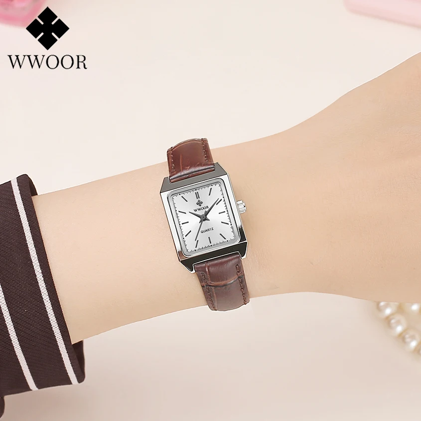 Wwoor 2024 New Fashion Women Watch Impermeabile Ladies Creative Dress Leather Women Bracciale Orologi Orologio Femminile Relogio Feminino