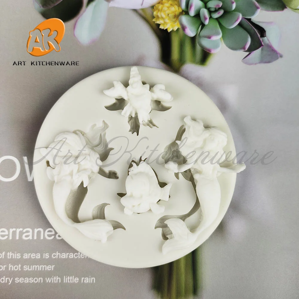 

Силиконовая Русалка формы «сделай сам», силиконовая форма для торта с мастикой, инструменты для украшения шоколадного торта, кухонные прин...