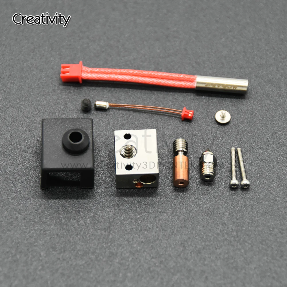 

New Nozzle Extruder Ender 3 S1 Hot End Kit Heating Block Thermistor Heating Tube 24V40W for Ender 3 S1 Hot End Printhead Kit