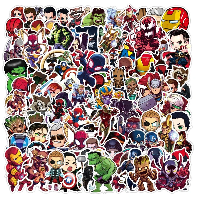 10/30/50/100PCS Disney Marvel The Avengers Cute Super Hero Cartoon Stickers Graffiti Decals Laptop Car Bike Toy Sticker for Kids 1