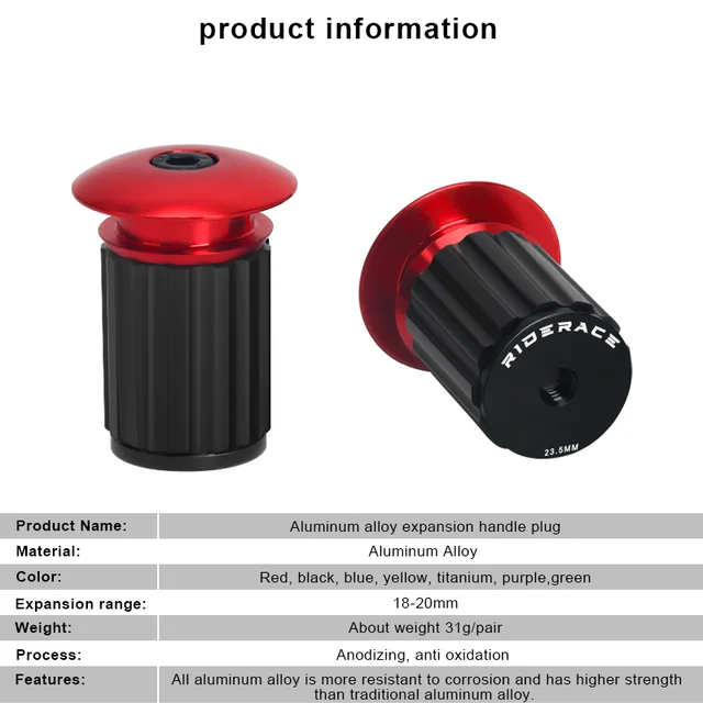 Bicycle Handlebar End Plugs Aluminum Alloy