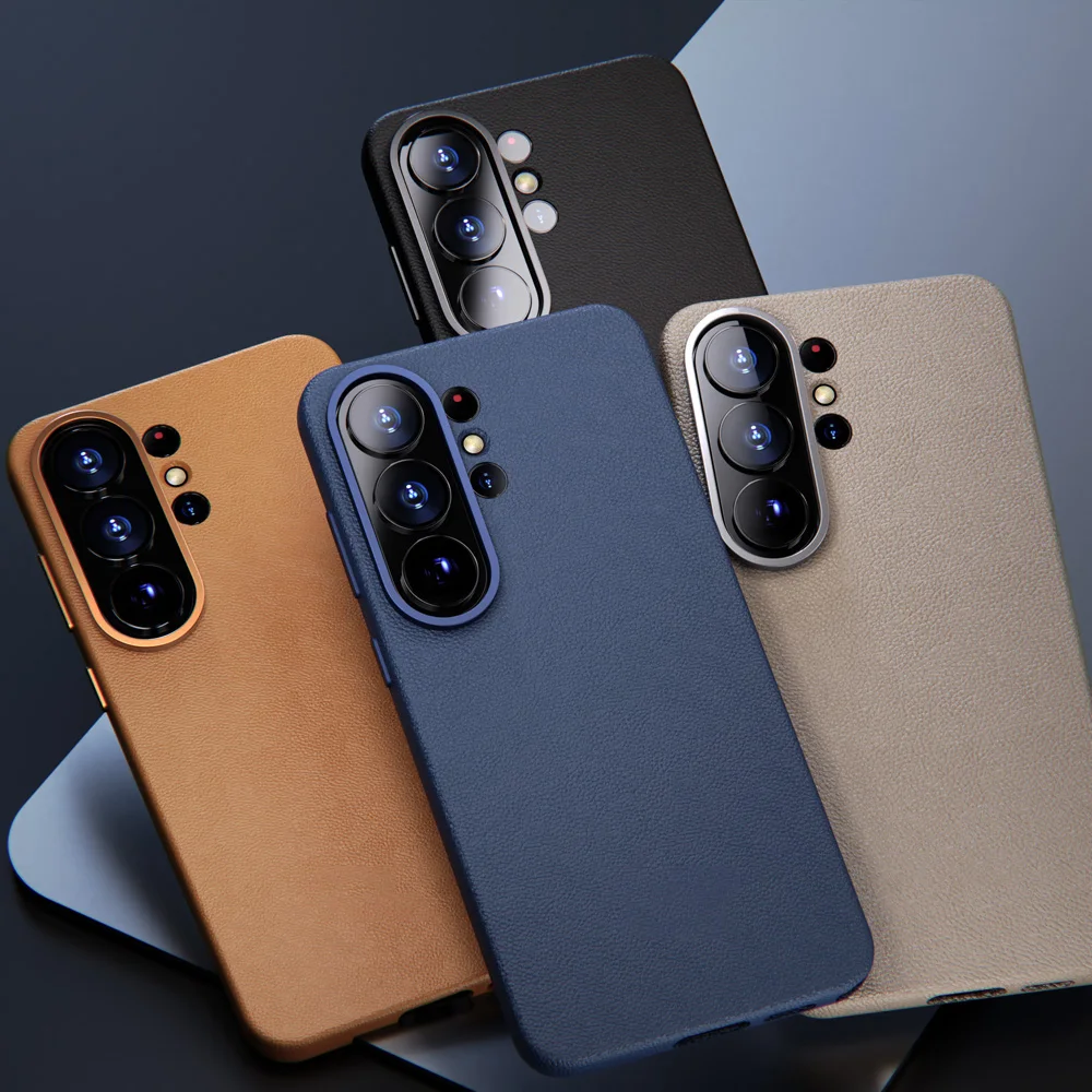 Premium Genuine Leather Protective Case - Strong Magnetic, Soft Touch, Shockproof Back Shell