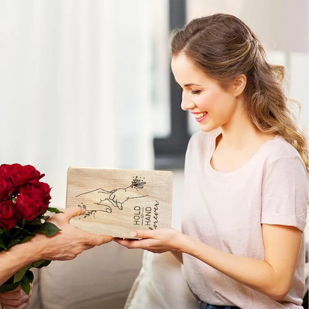 Wooden Mother's Day Card Hold My Hand Forever Mother's Day Gift, Unique Card for Mom Personalized Gift for Mom Wooden Cards