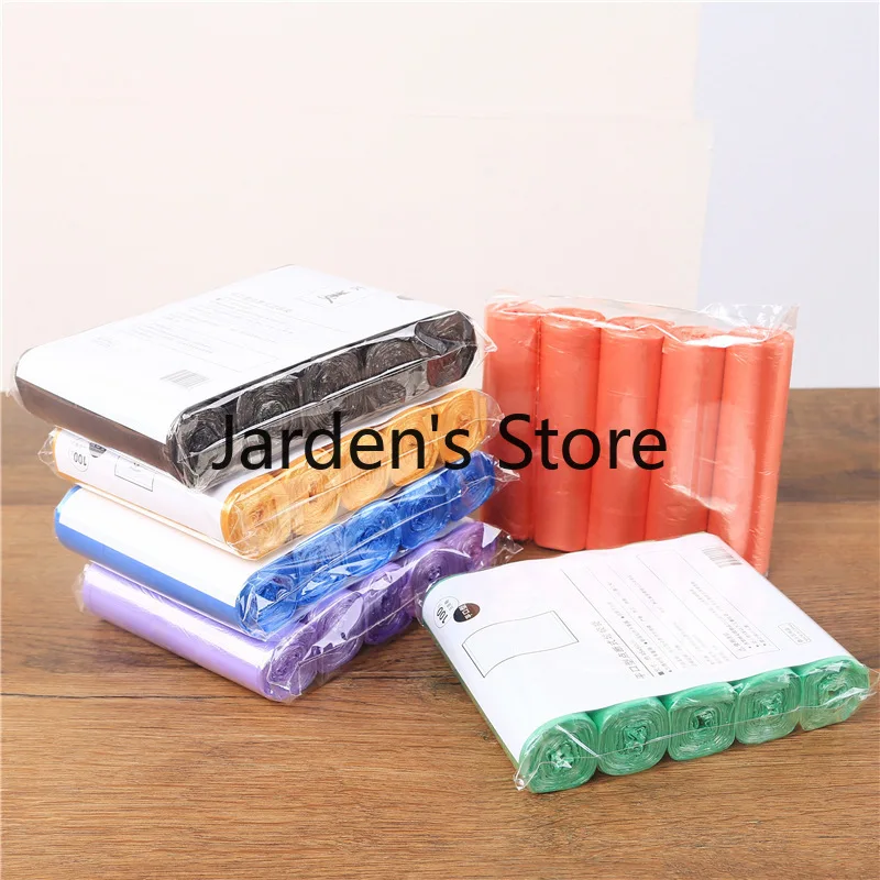 

NEW 5 Rolls 1 pack 100Pcs Household Disposable Trash Pouch Kitchen Storage Garbage Bags Cleaning Waste Bag Plastic Bag