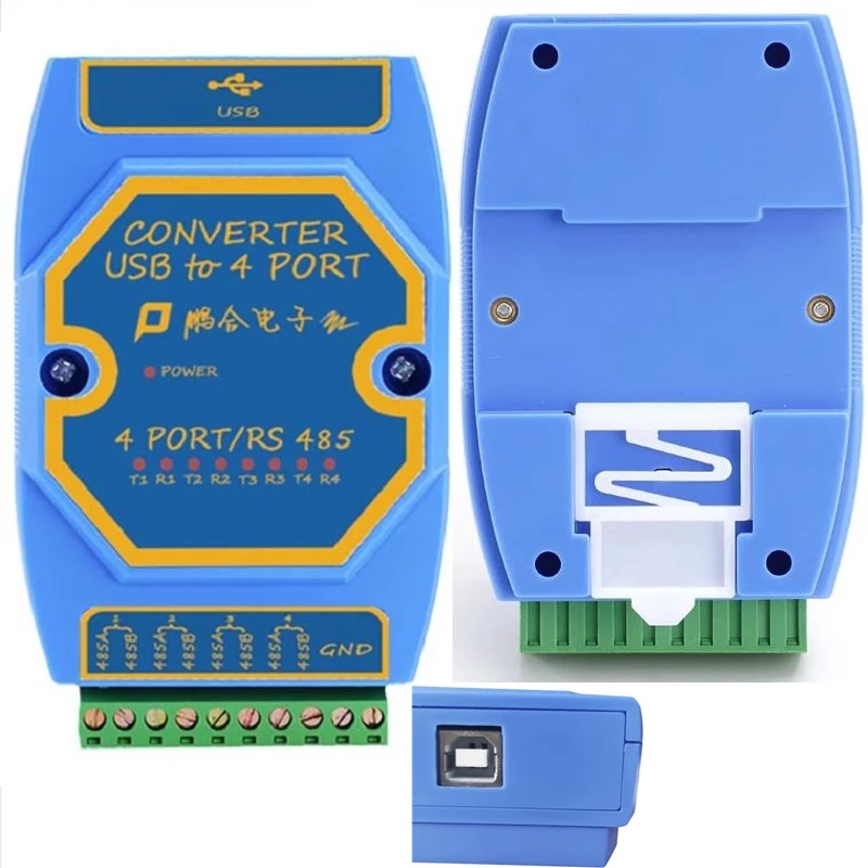 

Industrial-grade isolated USB to 4-port RS485 four-way 485-to-USB serial line four COM port communication converter