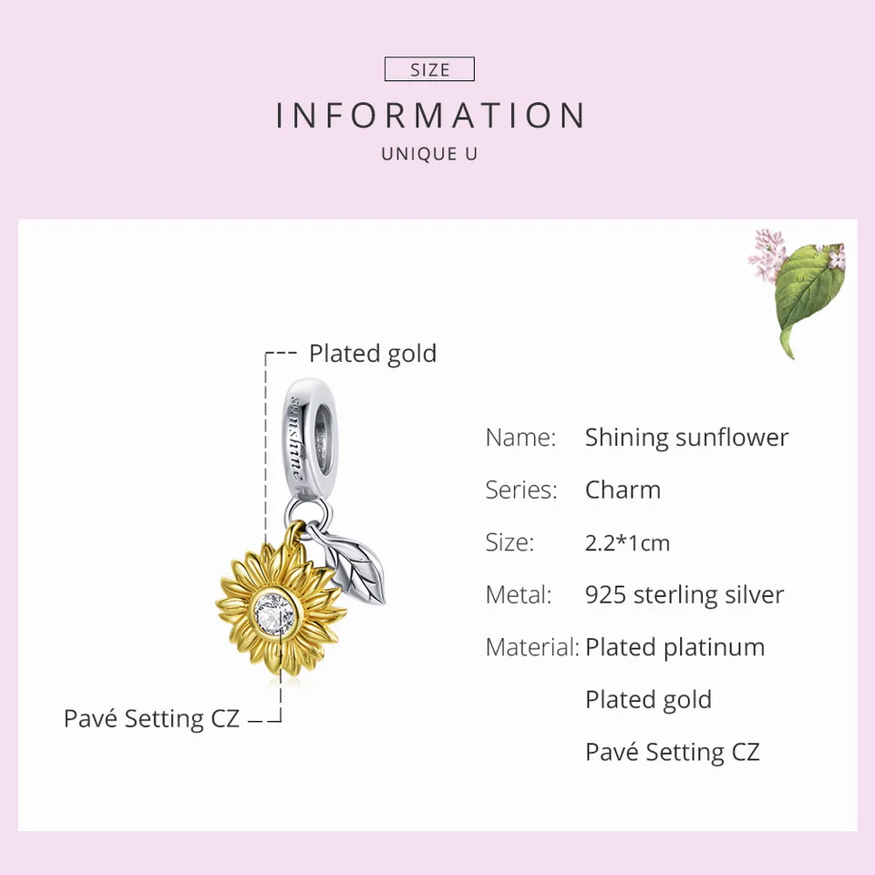 Bracciale Girasole In Argento Sterling 925 Con Zirconi – Regolabile – Regalo Per Donne