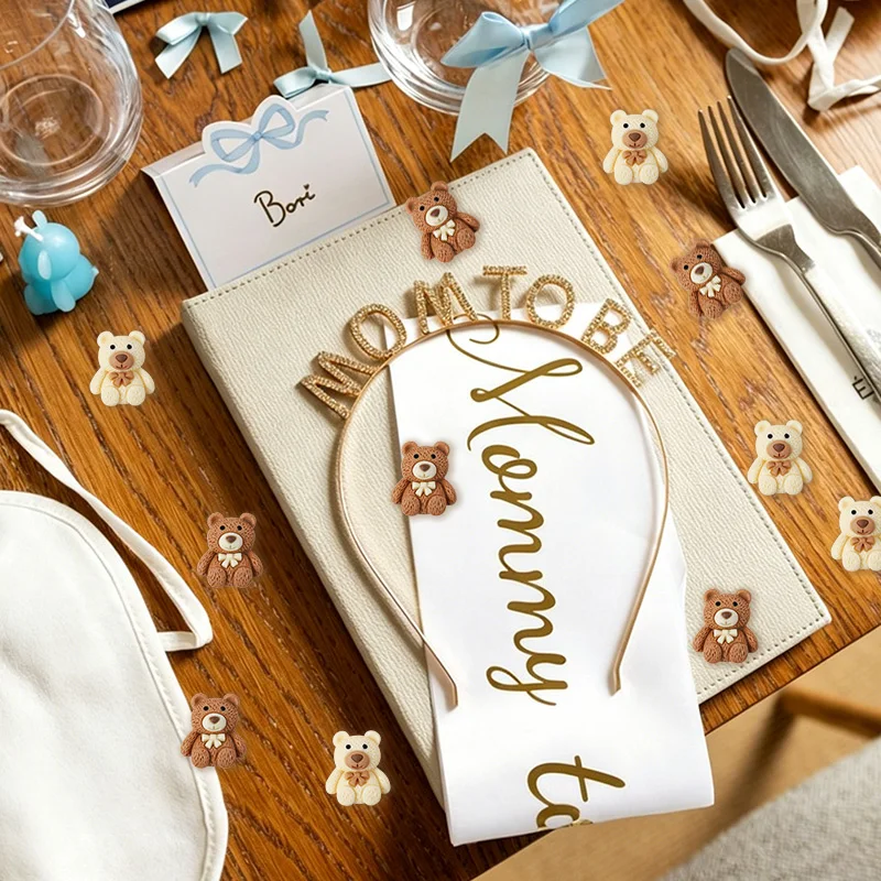 10/30/50 Stück Harz-Teddybär-Cabochons, flache Rückseite, DIY Scrapbooking, Bastelbedarf, Handy-Deko, Zubehör, Geburtstag, Party, Weihnachten, DIY-Geschenk – Detail 4