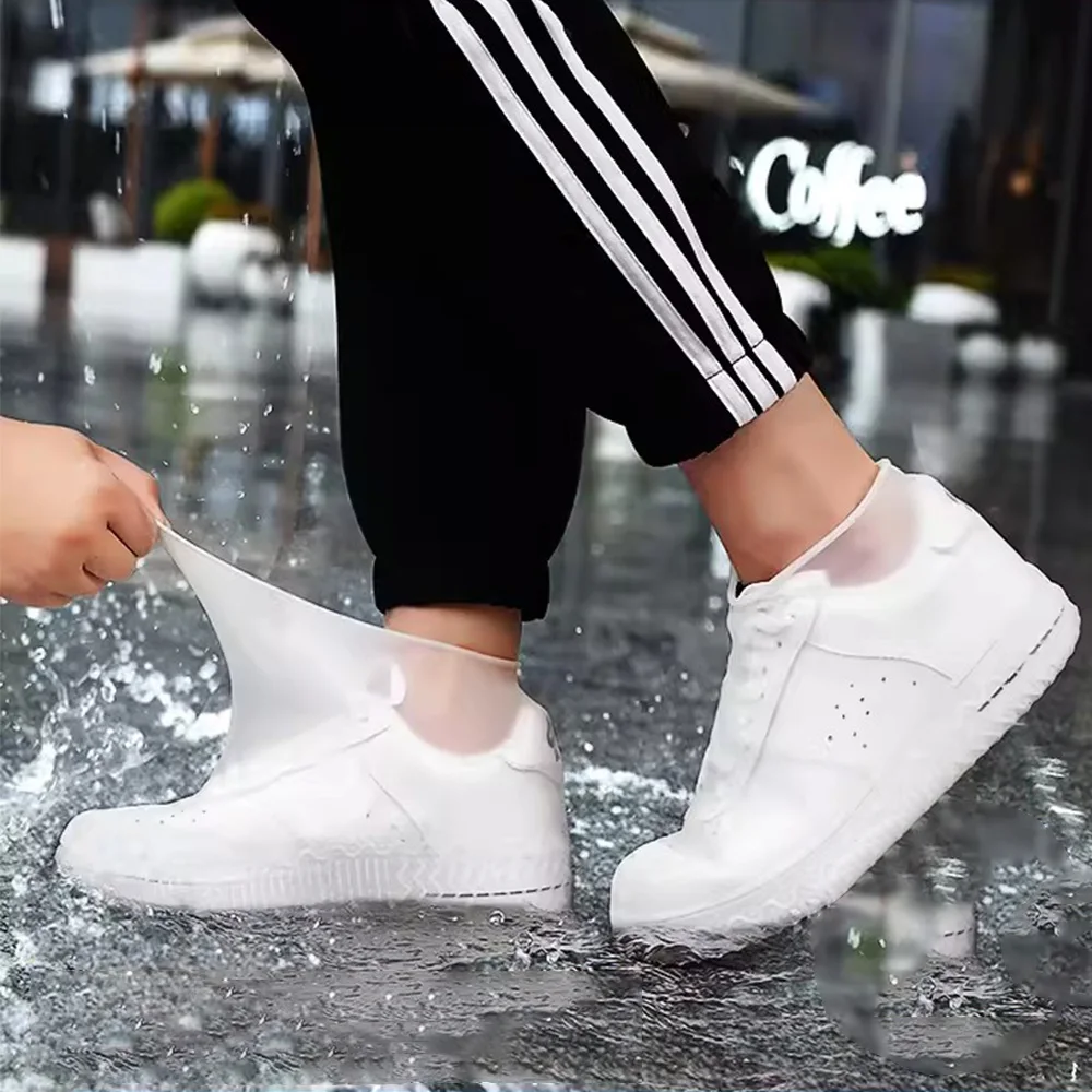 Thicken Waterproof Silicone Shoes Covers Reusable Non-Slip Wear-Resistant Sneaker Rain Boot Cover Protector For Rainy Day Beach