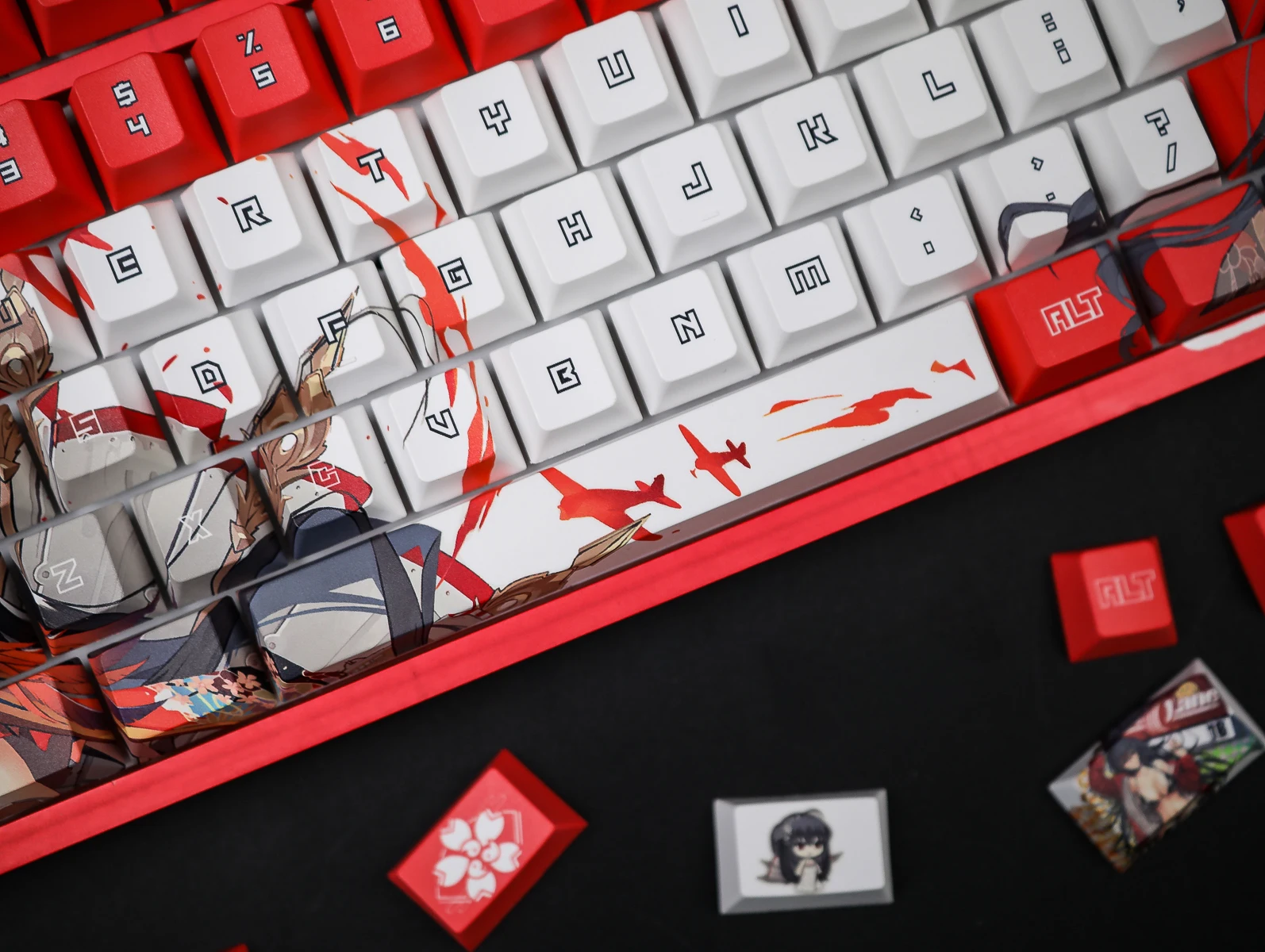 Spiel Azur Lane Taihou Tastenkappen Cosplay Requisiten Achse Seite Gravierte Thermische Sublimation RGB Mechanische Tastenkappen – Detail 3