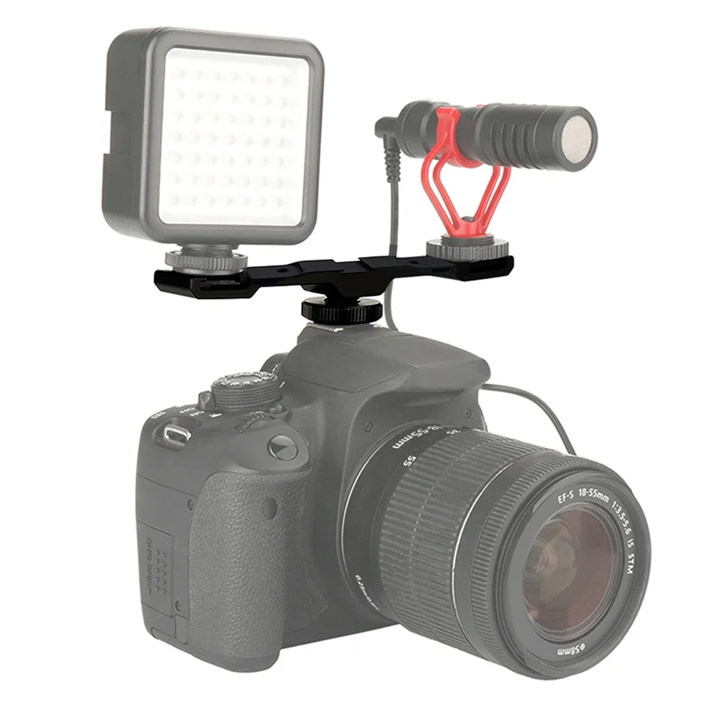 Camera Cold Shoe Mount Adapter Extension Vlog Camera Bracket Bar Aluminum Alloy Hot Boot Base For DSLR Flash Accessories