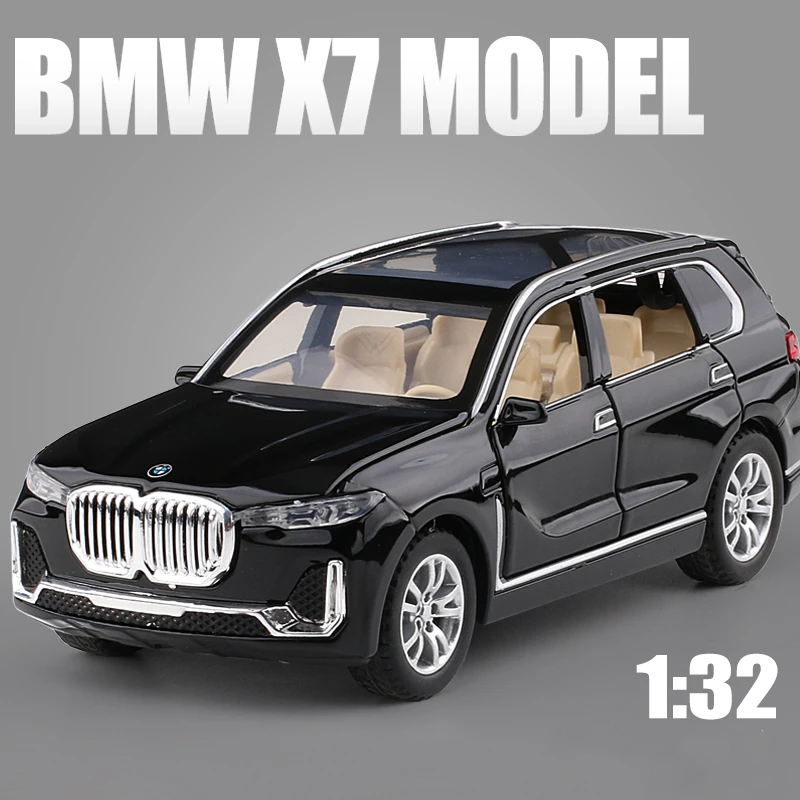 BMW X7 SUV 1:32 Scale Model Car Alloy Diecast Toy Vehicle Collection Gift Black 