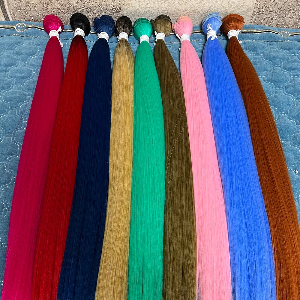 Bone Straight Hair Bundles Salon Natural Hair Extensions Fake Fibers Super Long Synthetic Yaki Straight Hair Weaving Full to End