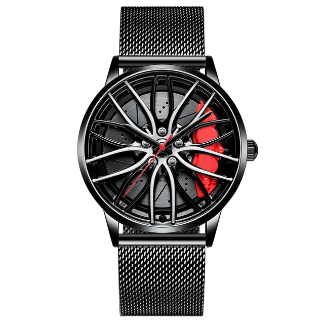 2022 Watch for Men Unique Custom Design Real 3D Car Wheel Watch Fashion Waterproof Sport Watch Men Rim Hub Watch Quartz Watch 