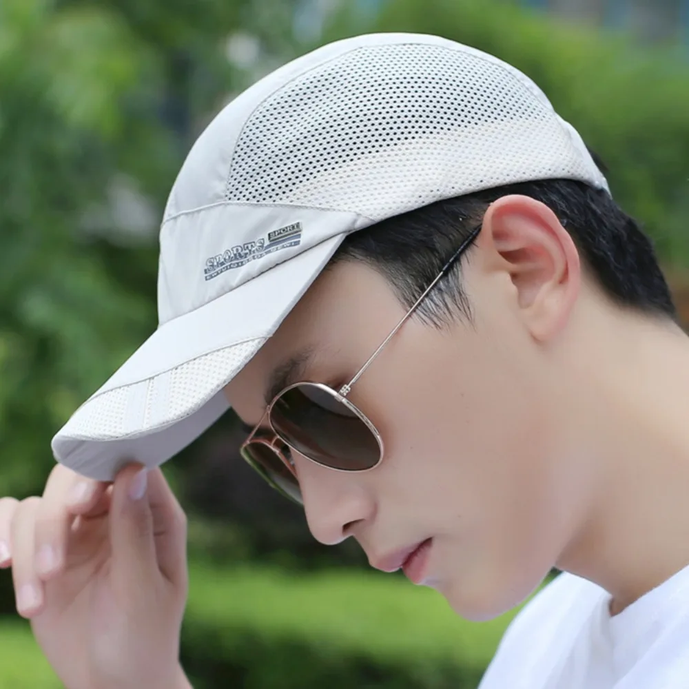 Summer Sun Hat for Men Women Running Fishing Mesh Quick Dry Sports Golf Cap Unisex UV Protection Baseball Caps Men's Peaked Cap 6