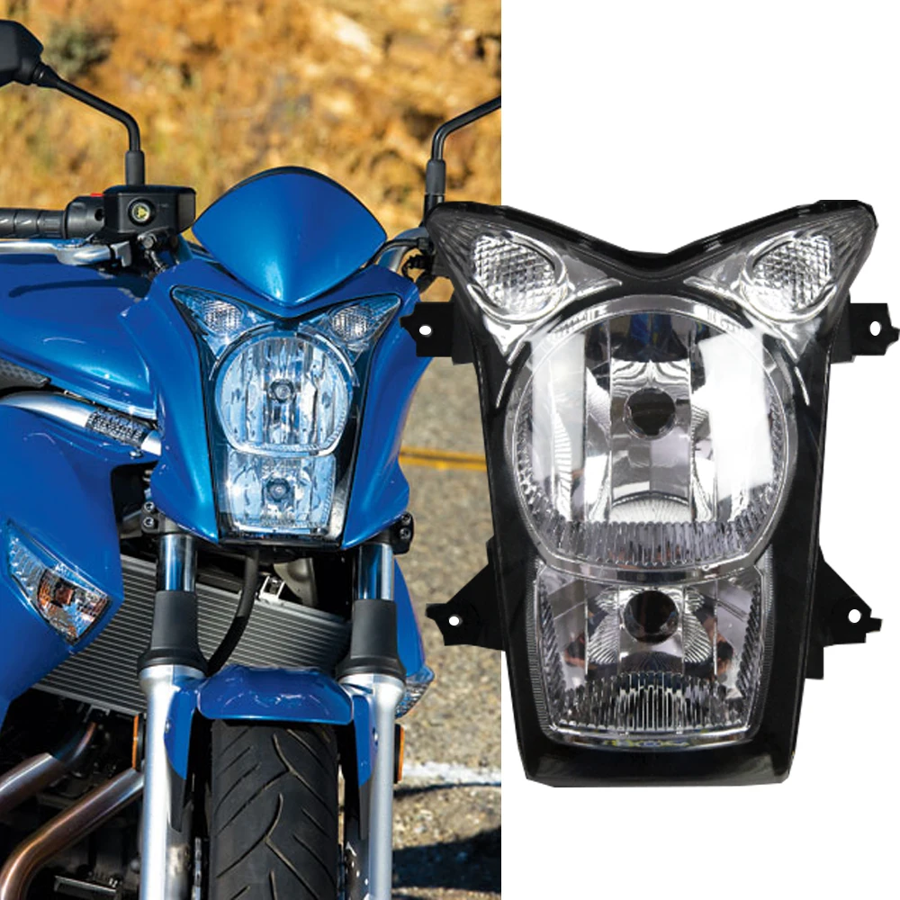 

Детали для мотоцикла, передняя фара в сборе для Kawasaki ER6N ER 6N 2009 2010, зеркальная фара головного света, Защитная крышка для передней фары