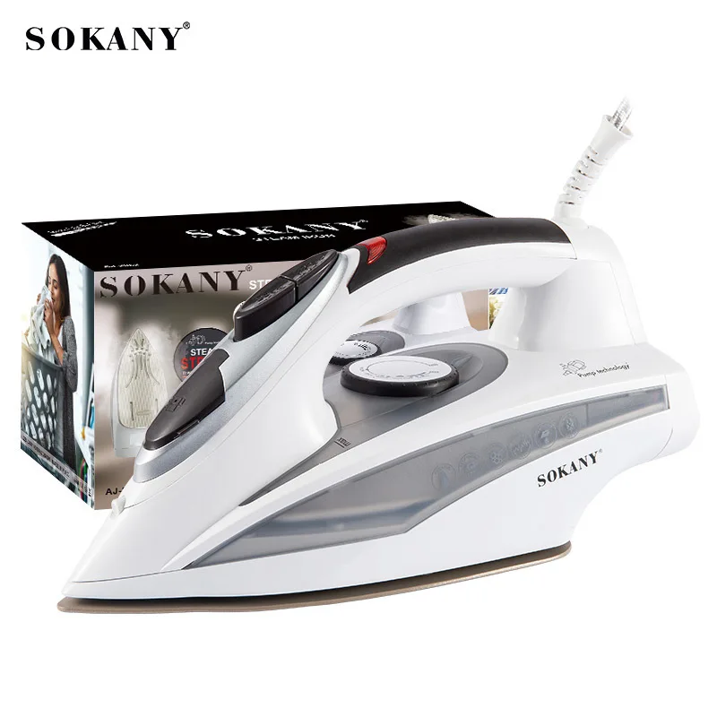 steam-iron-for-clothes-fabric-steamer-2400w-powerful-steam-self-cleaning-white