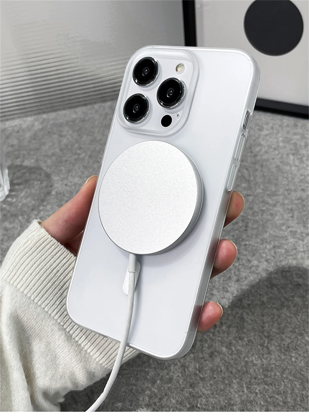 Ultradünne Matte Magnetische Kabellose Ladehülle für iPhone 18 17 Pro Max 16 15 14 Plus 13 12 Magsafe Stoßfeste Hartschale – Detail 14
