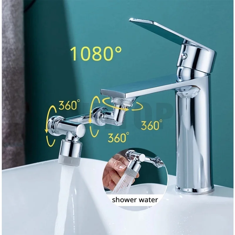 Universale 1080 ° Rotary Extender Rubinetto Aeratore Braccio Robotico Spruzzi Di Plastica Per Rubinetti Lavabo Da Cucina Bubbler Ugello