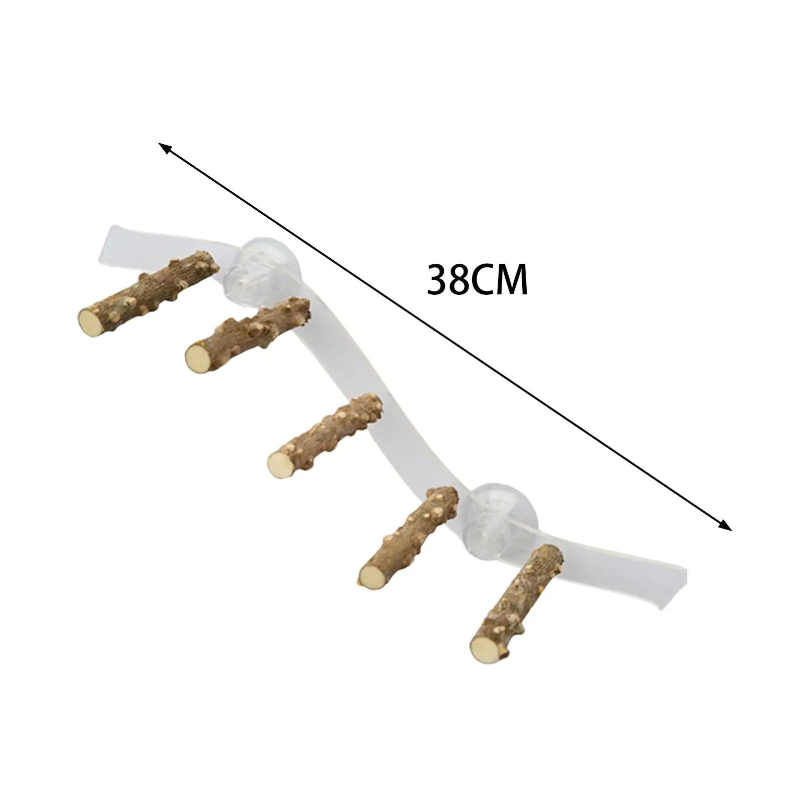 Suction Cup Wood Perch Toy Cage Accessories Ladder Parrot Perch Stand for Cockatiel Hummingbird Bluebirds Parakeet Budgie